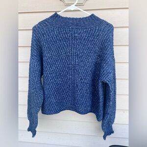 SO Navy Ribbed Mock Neck Sweater